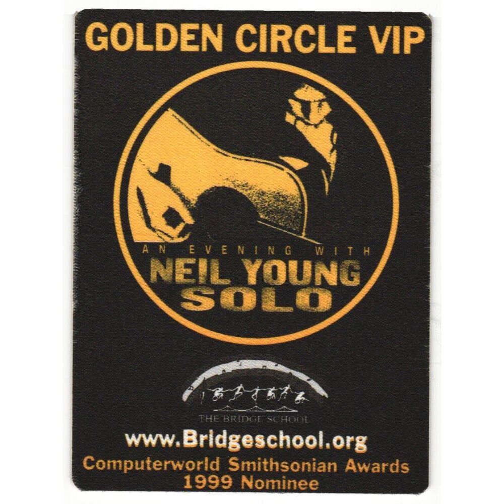 Vintage 1999 Neil Young Backstage Pass Golden Circle VIP